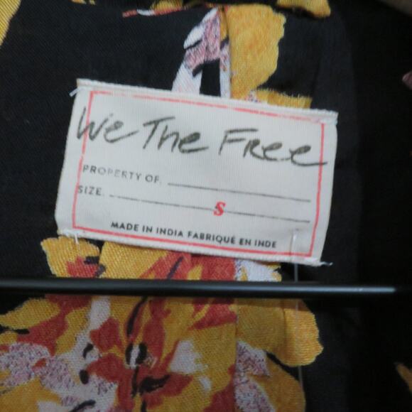 Free People Womens Sz S Cranberry Combo Niya Jacket Duster Floral Long Line - Picture 4 of 6